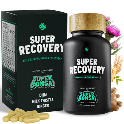 SuperBonsai Super Recovery Capsules for Post Celebration and Morning Relief - All Natural Holistic Support - 3 Capsules Taken Before Drinking and an Optional Serving After (14 Servings)