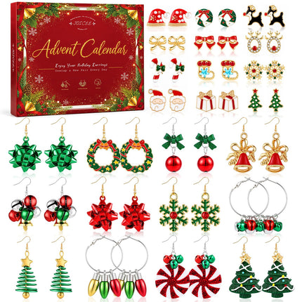Christmas Earrings Jewelry Advent Calendar for Women 2026 Gifts Accessories