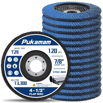 14 Pack Zirconia Flap Discs 4 1/2 for Angle Grinder 120 Grit