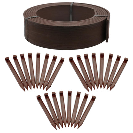 EasyFlex 4-Inch Composite Landscape Edging Kit, 40-Foot, Brown