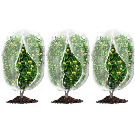 3Pcs Plant Covers from Insects, Bird Netting Barrier for Blueberry Bushes with Drawstring Zipper Mesh Garden Netting Fruit Tree Bags Plants Net Cage for Protect Tomato Vegetable Citrus, 3.3×5Ft