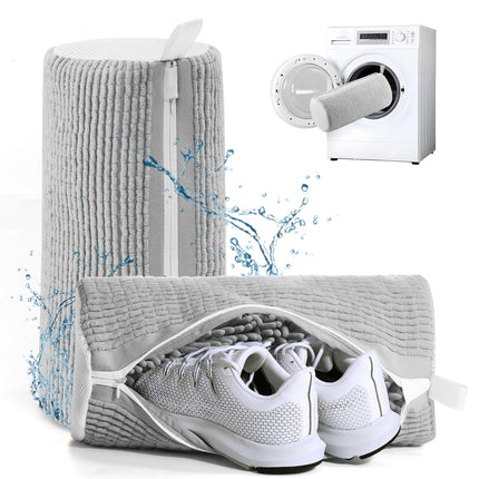 M-Better Shoe Washing Machine Bag - Invisible Zipper Side Opening Laundry Bag for Sneakers, All Shoe Sizes (Grey 2pcs)