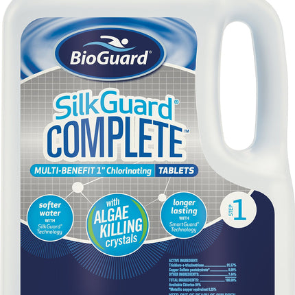 BioGuard SilkGuard Complete 1” Chlorinating Tablets, 4.5 lb, Chlorine Tablets for Sanitizing Swimming Pools