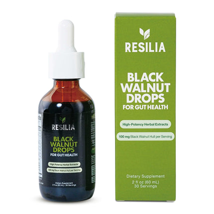 Resilia Herbal Cleanse Liquid Drops – Black Walnut & Wormwood Extract with Pumpkin Seed, Garlic & Turmeric – Alcohol-Free Vegan Tincture for Digestive & Daily Wellness Support, 2 fl oz