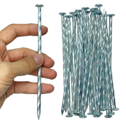 Artificial Turf Stakes Galvanized Spiral Landscape Spikes 6IN Weed Barrier Fabric Stakes for Paver Edging, Gardening Lawn Edging, Carpentry and More (52 PC)