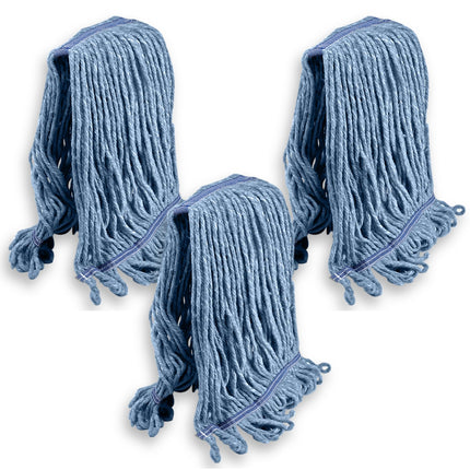 KLEEN HANDLER Heavy Duty Commercial Loop End Mop Head Replacement, 3 Pack