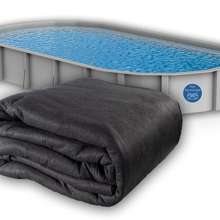 Liner Life Above Ground Pool Liner Pad 18' x 33' Oval, Protects the Bottom of Aboveground Pool and Extends Life of the Liner, Strong and Durable Puncture Resistant Polyester Geotextile Material, Black