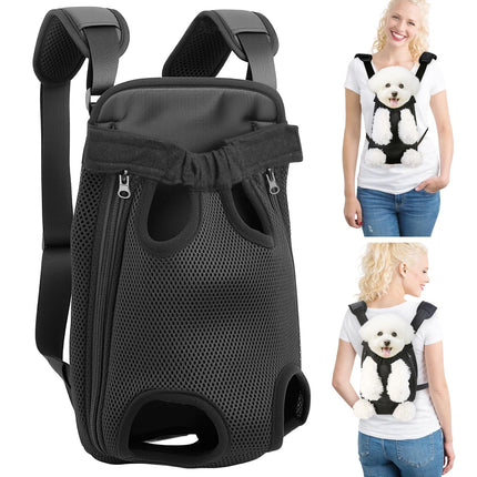 Mosago Dog Backpack Carrier, Adjustable Pet Front Carrier with Thick Padded Bottom Support, Legs-Out Chest Carrier for Small to Medium Dogs 7–11 lbs, Easy Fit for Walking, Hiking, Camping, Traveling