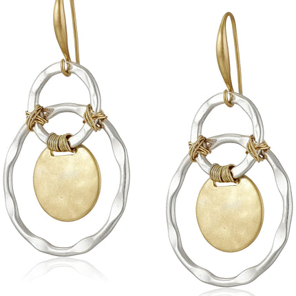 Robert Lee Morris Wire Wrapped Orbital Circle Drop Earrings