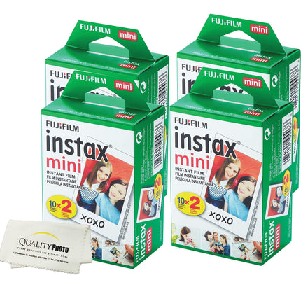 Fujifilm INSTAX Mini Instant Film (White) for Fujifilm Mini 8 & Mini 9 Cameras w/Microfiber Cloth by Quality (80)