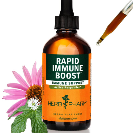 Herb Pharm Fast-Absorbing Rapid Immune Boost for Adults Echinacea Tincture with Goldenseal, Ginger Extract &; Elderberry Immune Support Supplement &; Wellness Aid, 4 Oz*