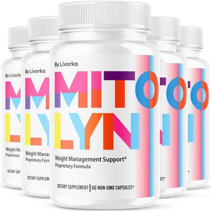 (5 Pack) Mitolyn Pills - Official Mitolyn Weight Pills Advanced Supplement Support - Maximum Strength, Natural Mito Lyn Vitamins for Overall Health & Wellness Reviews, 300 Capsules for 5 Months