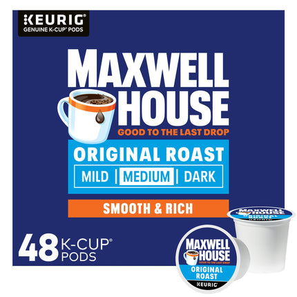 Maxwell House K-Cup Coffee Pods, 48 ct Box, Original Roast Medium Roast