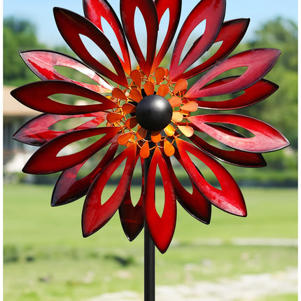 Cyan Oasis Kinetic Wind Spinners Outdoor - 83" H Wind Sculpture for Yard