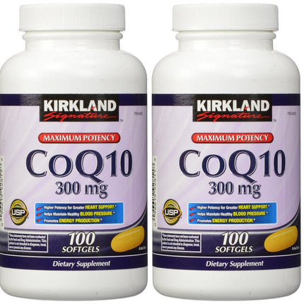 Kirkland wcaqZ, COQ10 300 mg 100 Softgels (Pack of 2)