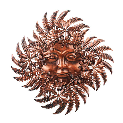 dreamskip Copper Metal Sun Outdoor Wall Decor, 24" Large Sun Flower Garden Wall Art, 3D Sun Wall Decor for Patio Fence Yard Decoration Gift for Mom Women
