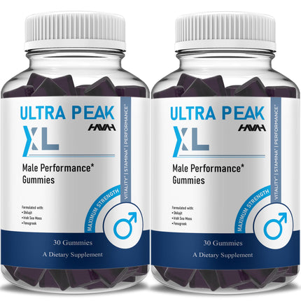 Havah Ultra Peak XL Performance Gummies, UltraPeak XL Advanced Overall Health and Natural Performance Formula Supplement (2 Pack - 60 Gummies)