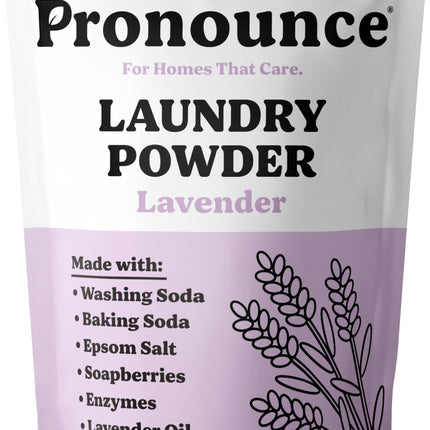Pronounce Laundry Detergent Powder Alternative | Cleaner Ingredients. Safer for Sensitive Skin. Stain + Smell Fighting. With Essential Oils. HE Safe (Lavender, 120 Loads).