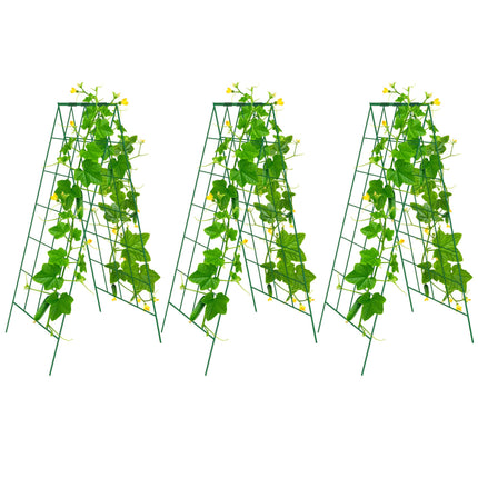 3 Packs Foldable Cucumber Trellis, 23.6" W x 54" H A-Frame Cucumber Cages for Garden, Plant Support for Raised Bed, Climbing Vegetables, Squash, Peas, Flowers