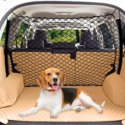 Dog Car Barrier Net Pet Car Divider Back Seat Barrier Net for Trucks, SUV, Full Sized Sedans Pet Restraint Car Backseat Divider Vehicle Gate Cargo Area Travel Trunk Mesh Net Screen Barricade
