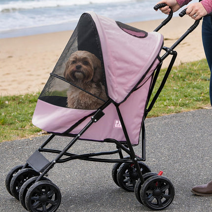 Pet Gear Travel Lite Plus Stroller, Compact, Easy Fold, No Assembly Required, Large Wheels for Cats and Dogs up to 15 pounds, Himalayan Salt