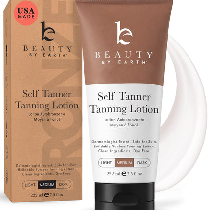 Beauty by Earth Self Tanner - USA Made with Natural & Organic Ingredients