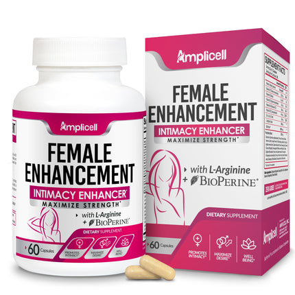 AMPLICELL Women's Libido Support & Hormone Balance – Maca, Ashwagandha, Dong Quai, Ginseng & Tongkat Ali – Energy, Mood & Feminine Vitality – Non-GMO, Vegan – 60 Ct