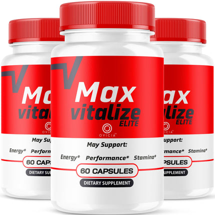 (3 Pack) Max Vitalize Capsules Support Advanced Formula - MaxVitalize Premium Pills All Natural Ingredients Maximum Strenght, Daily Support for Overall Health & Wellness 180 Capsules for 3 Months