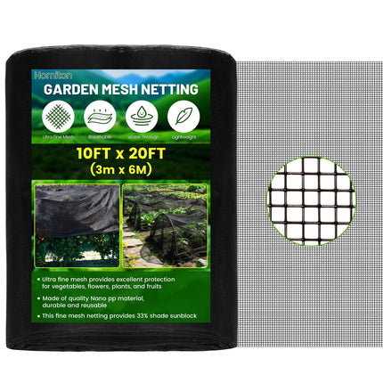 Homiton Stronger Garden Mesh Netting, 10 x 20 FT Ultra Fine Nano PP Plant Covers, Small Animals Bird Net Barrier Screen for Vegetables Plants Fruits Flowers Protection, Shading Rate 33%