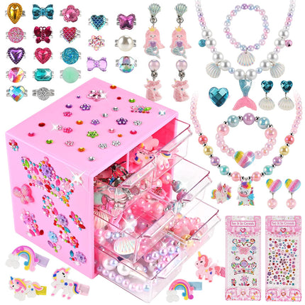 Faburo 42PCS Jewelry Toys for Girls, Unicorn Mermaid Princess Toys- Rings
