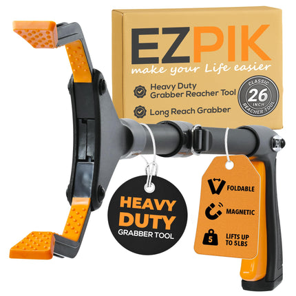 EZPIK Grabber Reacher Pro (43-inch), Premium Trash Picker with Comfortable Ergonomic Handle for Effortless Pickup of Trash, Litter & Small Debris, Ideal for Yard Work, Beach Cleanups & More