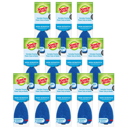 Scotch-Brite Zero Scratch Dishwand Refills, Fits All Scotch-Brite Dishwands, Glass, Pots, Pans, Tubs, Showers, 24 Refill Pads