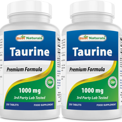 Best Naturals Taurine 1000 mg 250 Tablets (250 Count (Pack of 2))