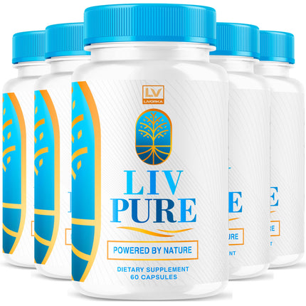 LIVORKA 5 Pack - Liv Pure, Liv Pure Reviews, Liv Pure Pills, Liv Pure Pills Reviews, Livpure, Liv Pure Capsules Liver, LivPure Pill Now in Capsules, 300 Capsules for 150 Days