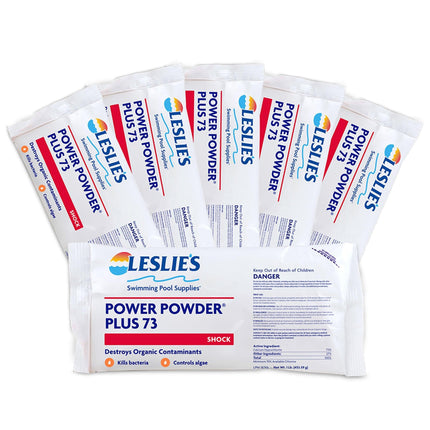 Leslie's Leslie’s Power Powder Plus 73% Cal-Hypo Granular Pool Shock Sanitizer for Crystal Clear Water – Fast-Dissolving, Eliminates Algae & Bacteria – 6 x 1 Pound Bags 25273