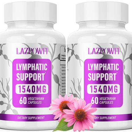 Lazpowfi Lymphatic Drainage Supplements, Lymph System Support Supplement for Women & Men with Dandelion, Burdock, Echinacea,Rutin, Turmeric,Cleavers & More,120 Capsules