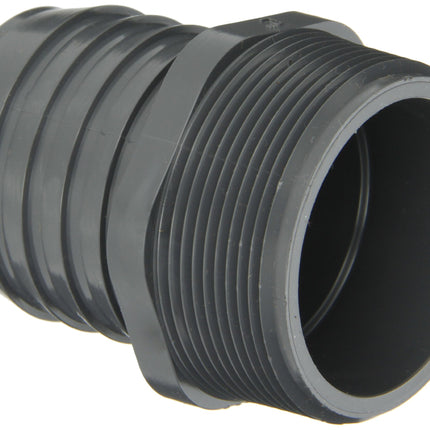 Spears 1436 Series PVC Tube Fitting, Adapter, Schedule 40, Gray, 3/4" Barbed x NPT Male
