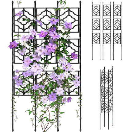 5.25FT Garden Trellis for Climbing Plants, Wall Trellis, 63 Inch Support Fence Climbing Plant Frame Outdoor and Indoor, Privacy Screen Plant Support Fence for Ivy Vines Vegetable Flower