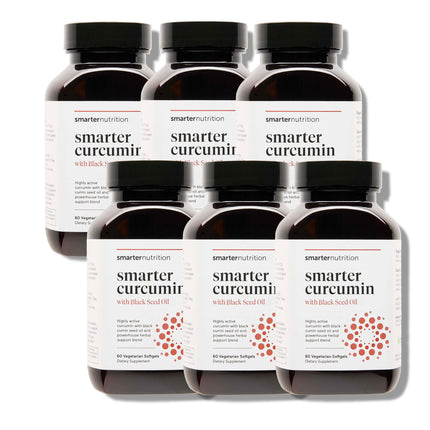 SMARTERNUTRITION Curcumin Softgels - Vegan High Absorption 400 mg Curcumin Supplement Standardized to 95% Tetrahydrocurcuminoids + Black Seed Oil & Ginger for Joint & Immune Health - 360 Ct