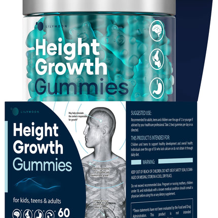 Height Growth Gummies Multivitamins, Natural Height Increase Supplement with Calcium, Zinc, K2 D3, Magnesium, Bone Strength Density Support, Grow Taller Gummies for Adults, Kids, Bone Support Complex