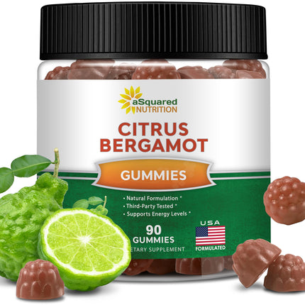 aSquared Nutrition Citrus Bergamot Gummies - Citrus Bergamot Extract Supplement 500mg Per Serving - Pure Gummy Alternative to Capsules & Pills