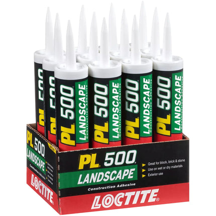 Loctite PL 500 Landscape Block & Stone Construction Adhesive, 10 fl oz Cartridge, 12 Pack