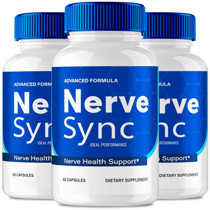 Nerve Sync Capsules, Official Nerve Sync Advanced Nerve Health Supplement Pills - Maximum Strength, All Natural Healthy Circulation & Stable Levels, NerveSync Support Reviews (3 Pack)