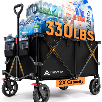 Hikenture Wagons Carts Foldable 330LBS, Heavy Duty Collapsible Wagon