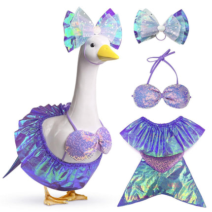 Pextian Mermaid Goose Outfits, 23 inch Bikini Porch Goose Summer Outfit. Cute Goose Clothes for Cement Goose Statue Decor