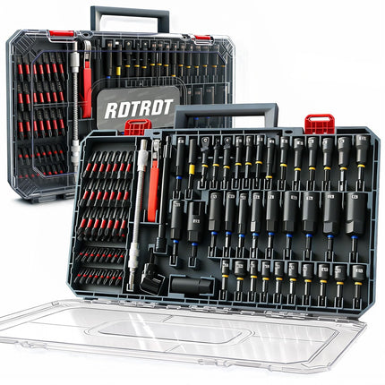 86-Piece Magnetic Impact Nut Driver Set, SAE/Metric Nut Driver Set, Right Angle Drill Driver, Socket Adapters, Bit Holder, Wing Nut Driver, Ratchet Bit Driver, Quick Release Extension, Power Bits