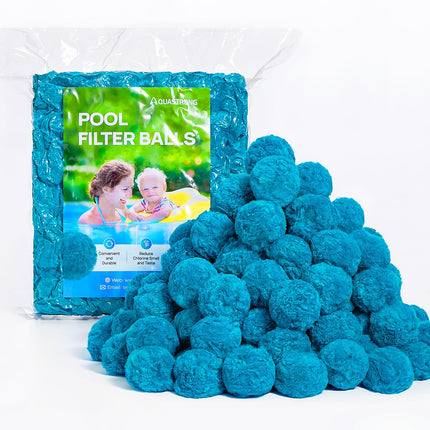 AQUASTRONG Pool Filter Balls for Sand Filter Pump, 5.5 lbs Reusable Sand Filter Balls (Replaces 180 lbs Pool Filter Sand), Efficient Blue Filter Balls for Swimming Pools, Filter Pumps, Aquariums