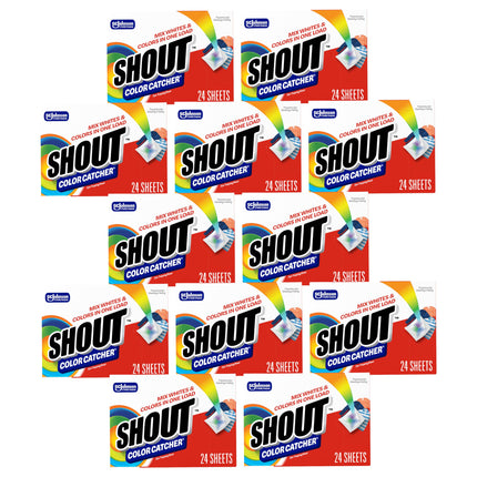Shout Color Catcher Sheets for Laundry, Allow Mixed Washes, Prevent Color Runs and Maintain Original Clothing, 24 Count (Pack of 12)