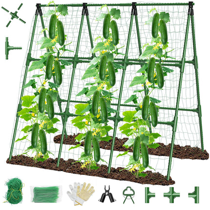MQHUAYU 51"x 53" Cucumber Trellis for Raised Bed,Adjust A-Frame Trellis
