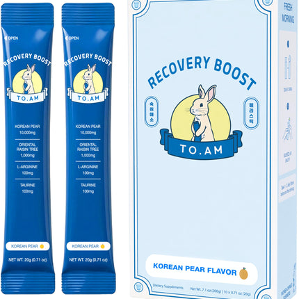TO. AM Recovery Boost Jelly Stick | Better Mornings After Every Night Out | Korean Pear + DHM | Liver Support + Electrolytes | Pre & Post Drink | Made in Korea | 10 Count